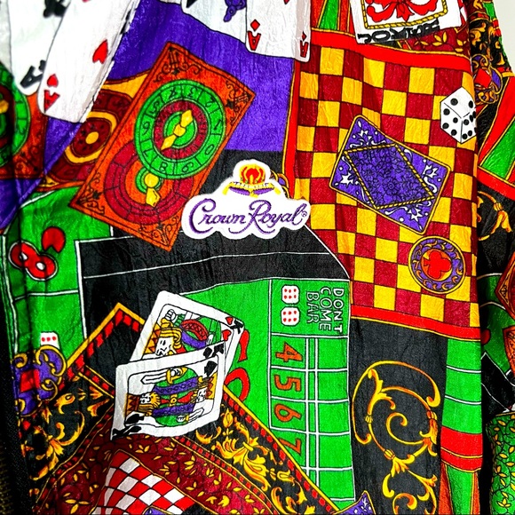 Vintage 80’s Avait Sportif Casino Print Zip Up Windbreaker w/ Crown Royal Patch - Picture 4 of 10